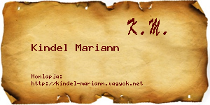Kindel Mariann névjegykártya